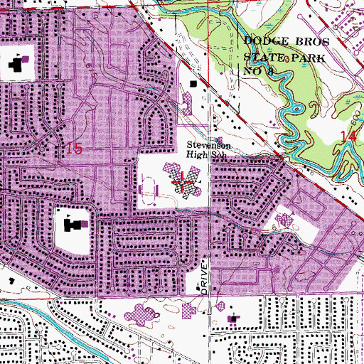 Topographic Map of Adlai Stevenson High School, MI