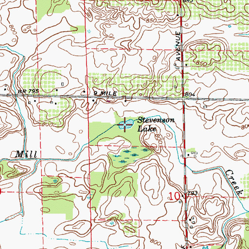 Topographic Map of Stevenson Lake, MI