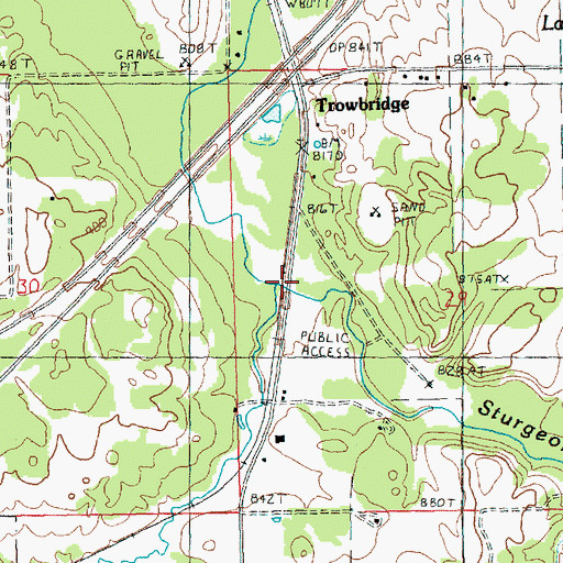 Topographic Map of Stewart Creek, MI