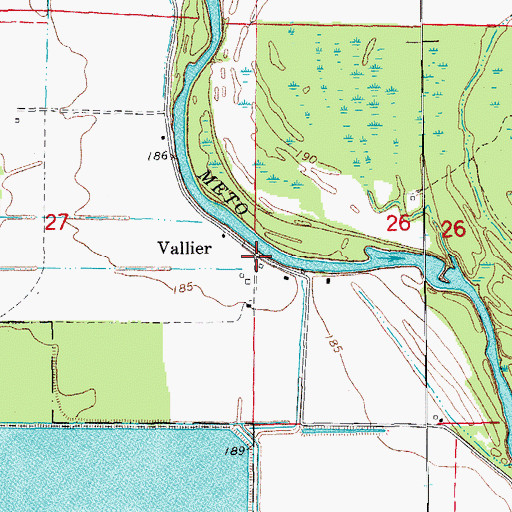 Topographic Map of Vallier School (historical), AR