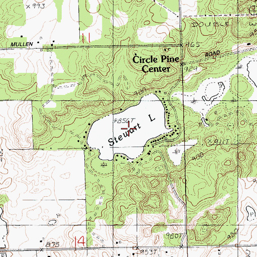 Topographic Map of Stewart Lake, MI