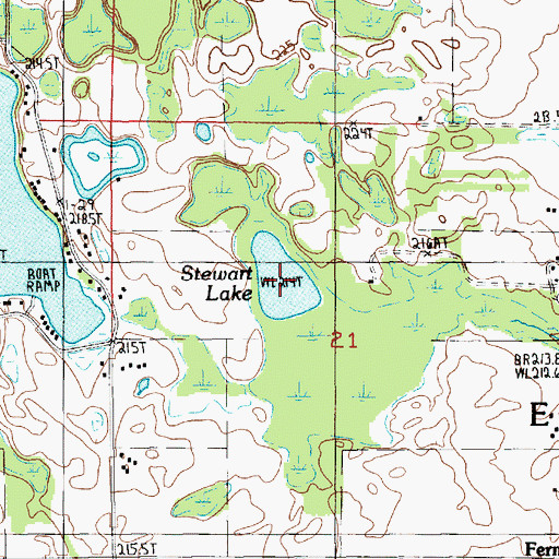 Topographic Map of Stewart Lake, MI