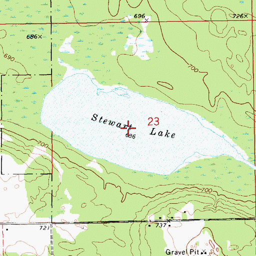 Topographic Map of Stewart Lake, MI