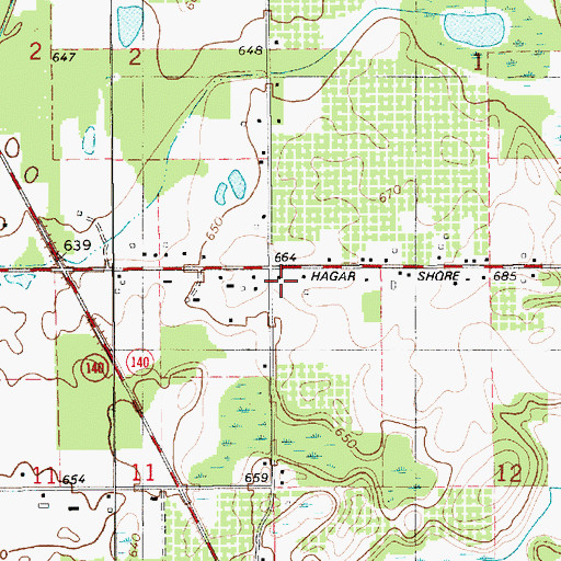 Topographic Map of Stickney School, MI