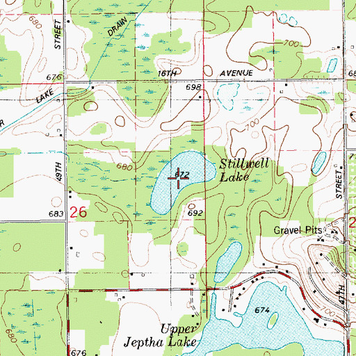 Topographic Map of Stillwell Lake, MI