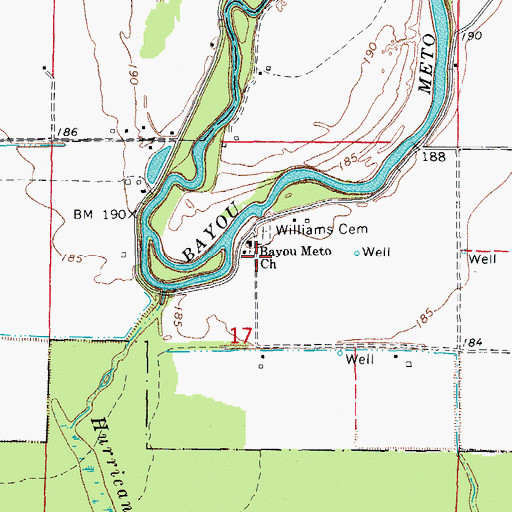 Topographic Map of Williams Church (historical), AR
