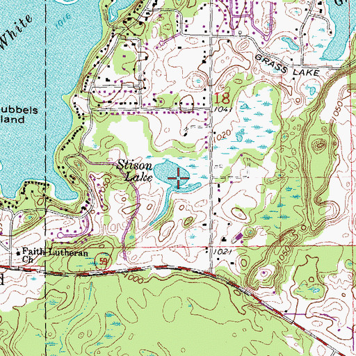 Topographic Map of Stison Lake, MI