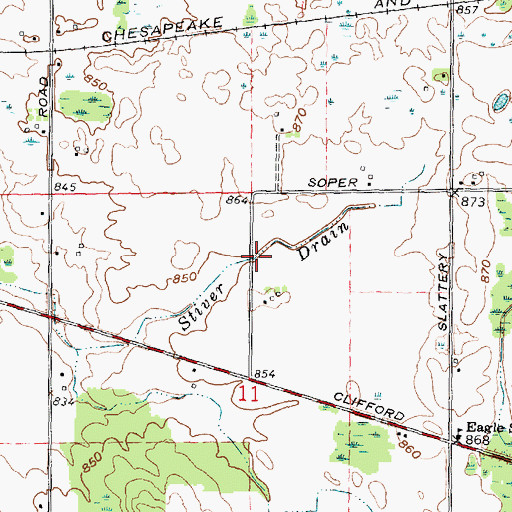 Topographic Map of Stiver Drain, MI