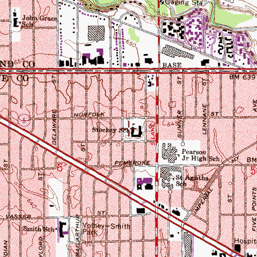 Topographic Map of Stockey School, MI