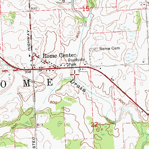 Topographic Map of Stoddard Drain, MI