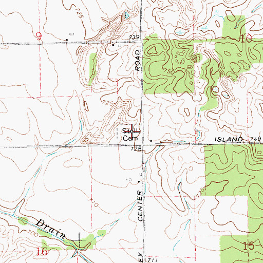 Topographic Map of Stoll Cemetery, MI