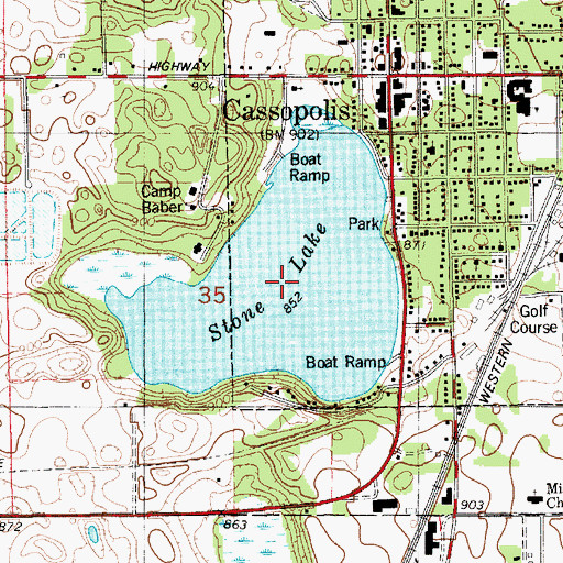 Topographic Map of Stone Lake, MI