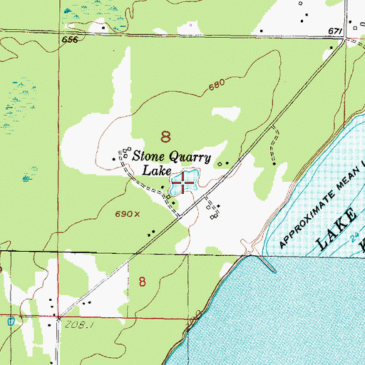 Topographic Map of Stone Quarry Lake, MI