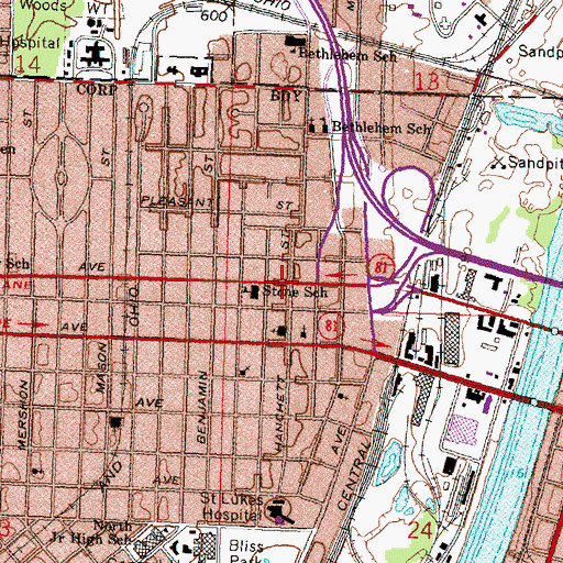 Topographic Map of Stone School, MI