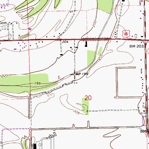 Topographic Map of Alexander Flat, AR