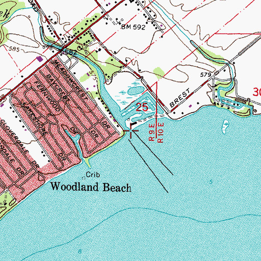 Topographic Map of Stony Creek, MI