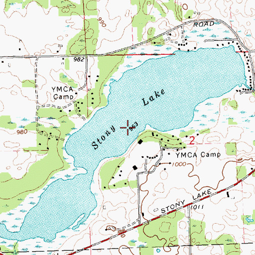 Topographic Map of Stony Lake, MI