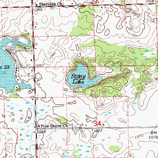 Topographic Map of Stony Lake, MI