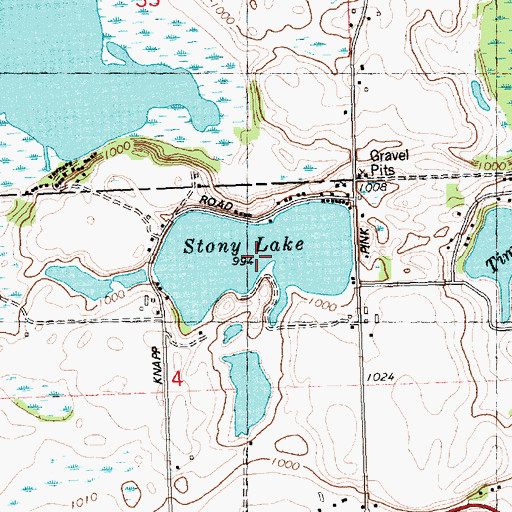 Topographic Map of Stony Lake, MI