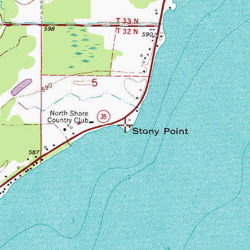 Topographic Map of Stony Point, MI