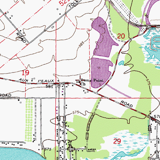 Topographic Map of Stony Point Church, MI