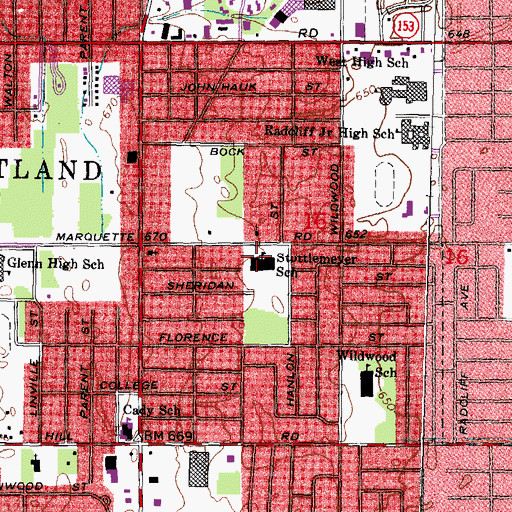 Topographic Map of Stottlemeyer School, MI
