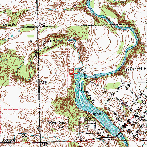 Topographic Map of Stoughton Creek, MI