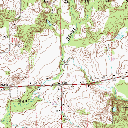 Topographic Map of Stout Creek, MI