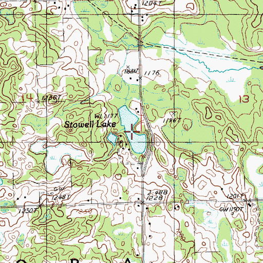 Topographic Map of Stowell Lake, MI