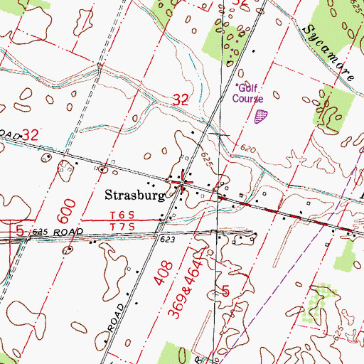 Topographic Map of Strasburg, MI