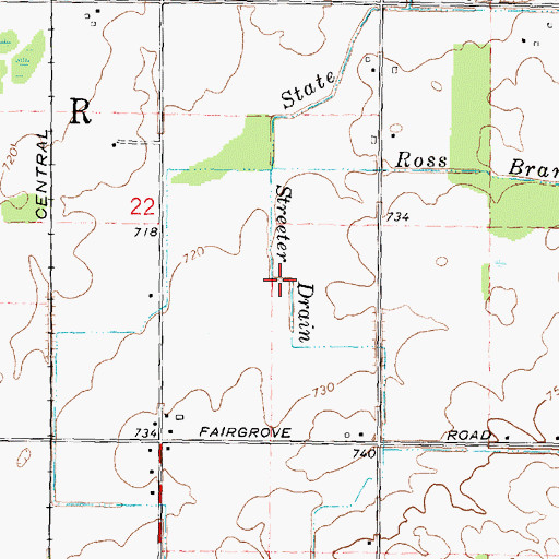Topographic Map of Streeter Drain, MI