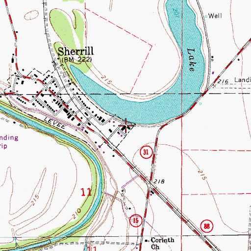 Topographic Map of Barrett High School, AR