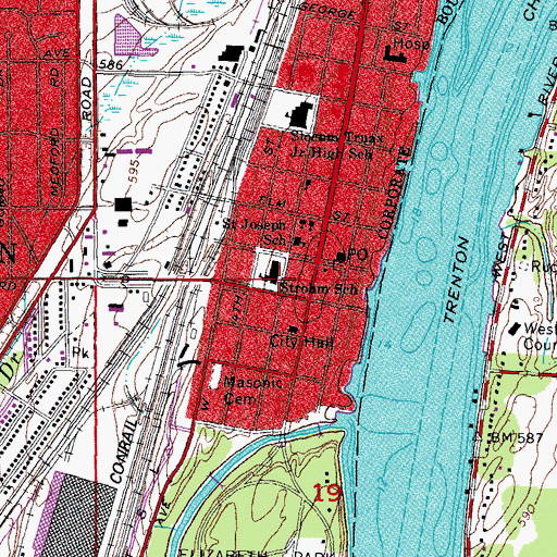 Topographic Map of Strohm School, MI