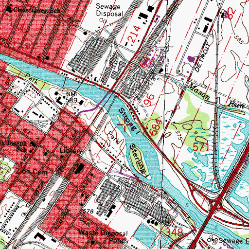 Topographic Map of Strong Island, MI