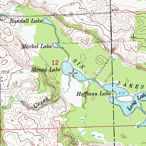 Topographic Map of Strong Lake, MI