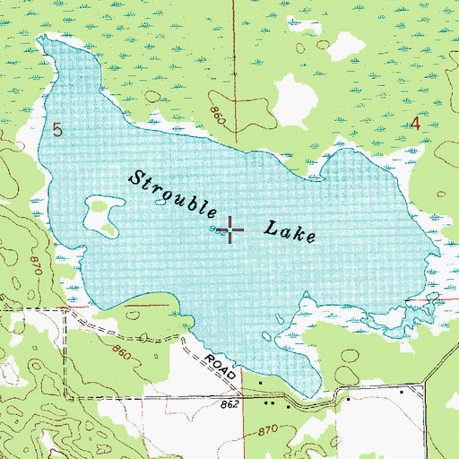 Topographic Map of Strouble Lake, MI