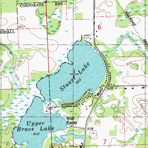 Topographic Map of Stuart Lake, MI