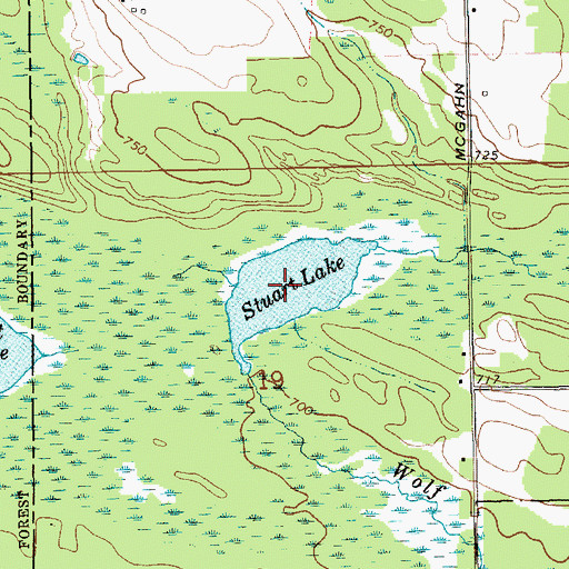 Topographic Map of Stuart Lake, MI