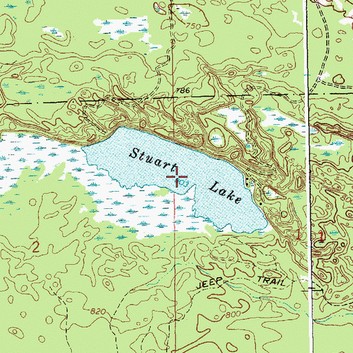 Topographic Map of Stuart Lake, MI