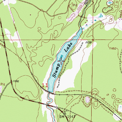 Topographic Map of Stump Lake, MI