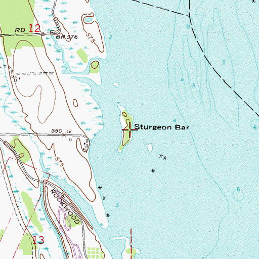Topographic Map of Sturgeon Bar, MI