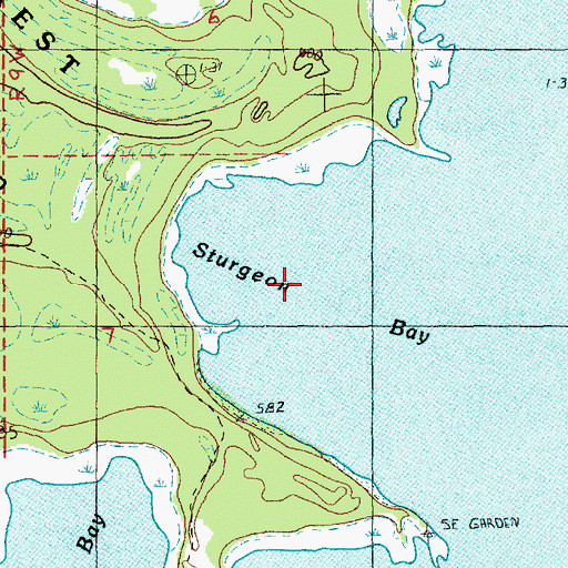 Topographic Map of Sturgeon Bay, MI