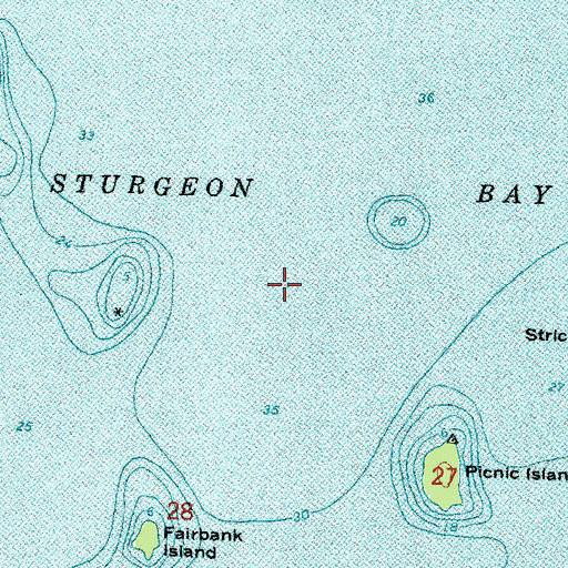 Topographic Map of Sturgeon Bay, MI