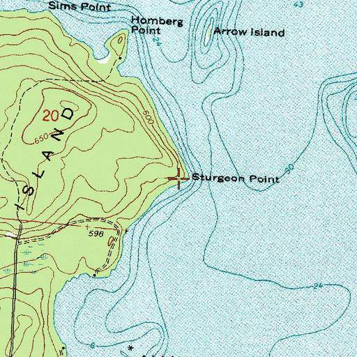 Topographic Map of Sturgeon Point, MI