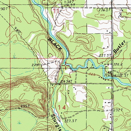 Topographic Map of Sturgis Creek, MI
