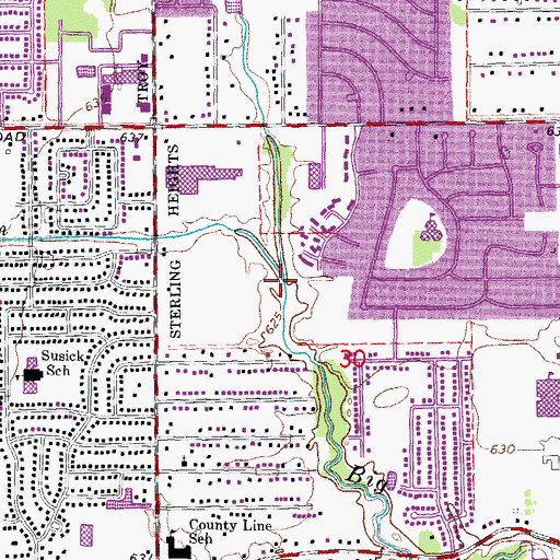 Topographic Map of Sturgis Drain, MI