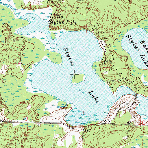 Topographic Map of Stylus Lake, MI