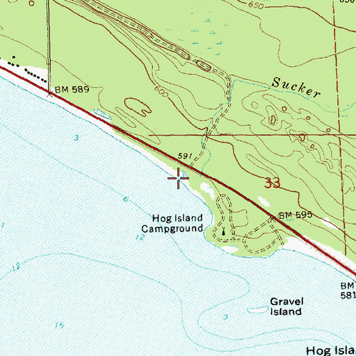 Topographic Map of Sucker Creek, MI