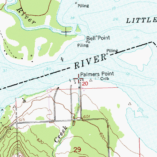Topographic Map of Sucker Creek, MI