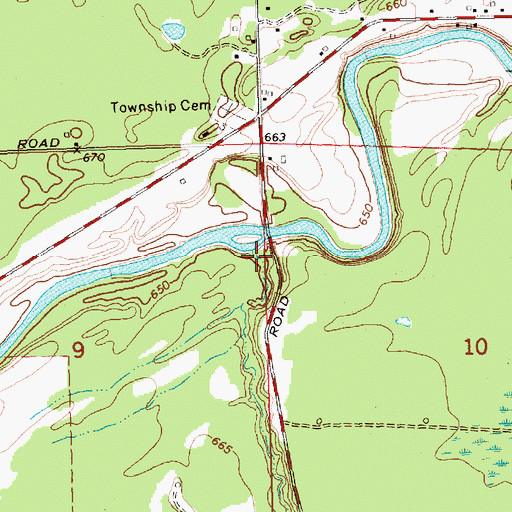Topographic Map of Sucker Creek, MI